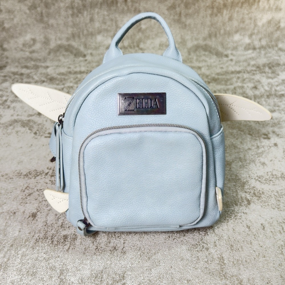 The Legend of Zelda Navi Mini Backpack Light Blue Zippered Inner Map Print